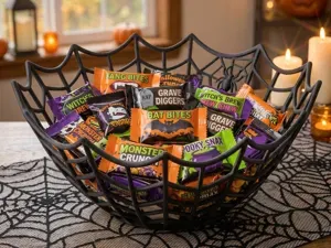 Spider Web Candy Bowl - Spooky Halloween Decor