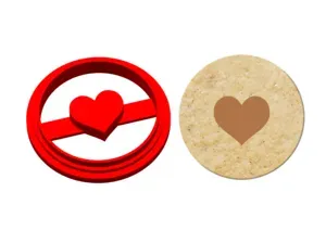Round Cookie Cutter with Heart Impression Ø 55 mm