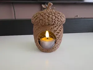 Autumn Acorn Lantern – LED Tealight Holder