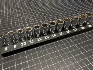 Icon 3/8" Drive Metric Semi-Deep Socket Organizer
