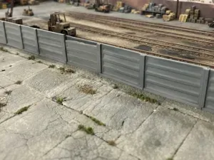 H0 1:87 Modular Concrete Fence - Railroad fence