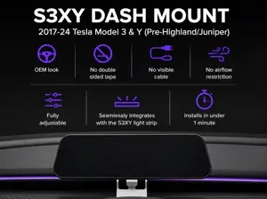 S3XY Dash Mount / 2017-24 Tesla Model 3 & Y