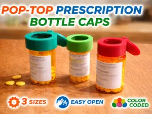 Pop-Top Prescription Bottle Caps (Multiple Sizes)