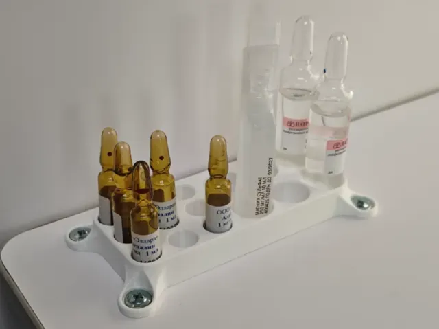 Ampule rack for a fold-down table (Ambulance)