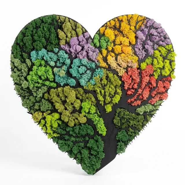 Tree of Life Moss Wall Art Base - Heart 25cm — Фото 2 из 2