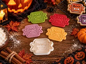 Halloween Boo Bone Cookie Cutter & Embosser
