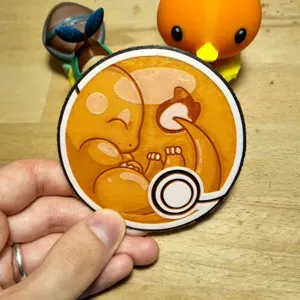 Cute Charmander inside a pokeball COASTER
