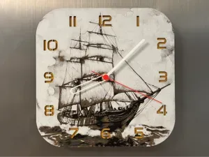 wall / desk clock sailing ship brig
