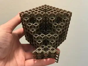 Wireframe Rhombic Dodecahedral Sierpiński - Lvl 3