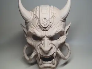 Cyberpunk steampunk Oni demon mask (v 2)