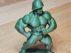 Green Army Man Soldier Body Builder Posing Mini
