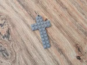 brick piece cross pendant necklace keychain