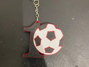 Number 10 Football Keychain