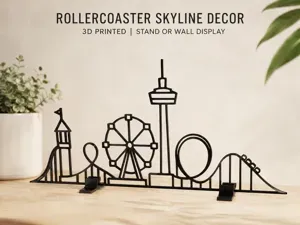 Rollercoaster Skyline – 3D Wall & Desk Decor