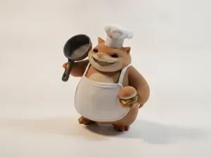 Chef Shiba Inu Dog Cooking Figure