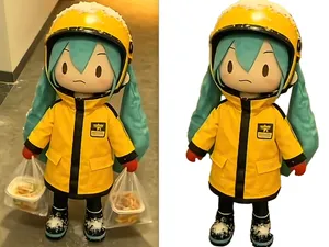 Q版《初音未来》Miku 美团外卖骑手 站姿手办 高24cm 已分件 多色打印 易上色 AMS