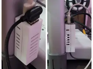 Dual USB A power hub case for AMS port
