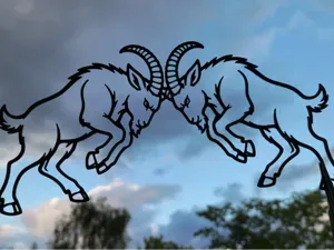 Mountain Goat Clash 2D Wall Art
