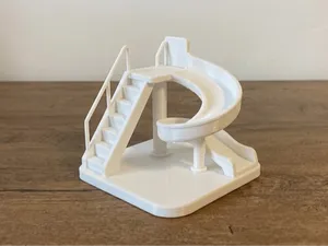 Spiral Playground Slide with Stairs