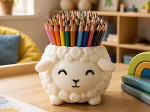 Cute Sheep Pencil Holder Kawaii Desk Organizer