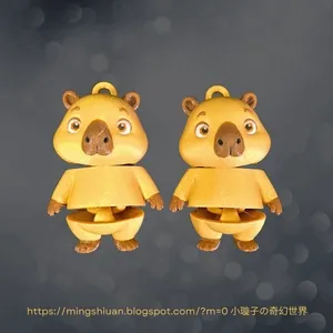 Articulated Cute Capybara keychain 可動可愛水豚鑰匙圈