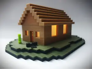 Minecraft Wood Cabin for Tealight LED Bambu KC018