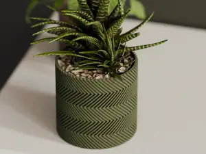 Modern ZigZag ribbed plant pot Vase diff. sizes