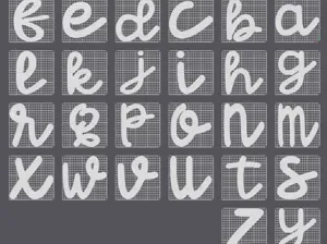Hello Kitty Font a-z (Lowercase facedown)