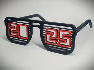 New Year Glasses 2025 - Retro Style - NO AMS!
