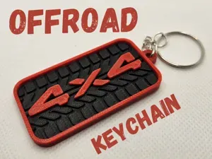 Tag Off-Road 4x4 Tire Texture 3D Print Keychain