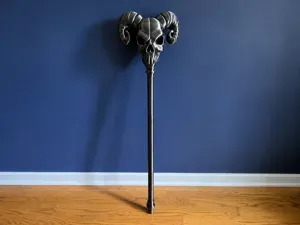Skeleton Skull Staff | Halloween LARP Cosplay Prop
