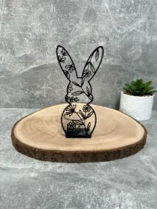 Floral/Flower Bunny / Rabbit Decoration With Stand
