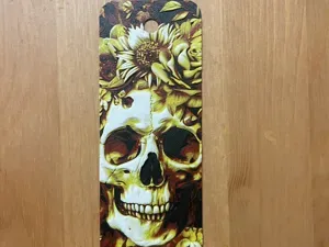 skull and flowers bookmark