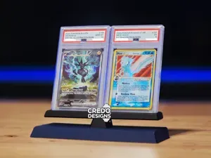 Minimal Dual Pokémon PSA Slab Modern Display Stand