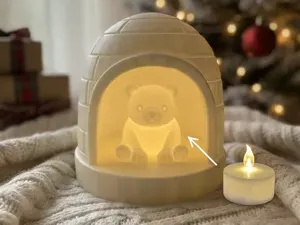 Arctic Glow Polar Bear Tea Light Lantern