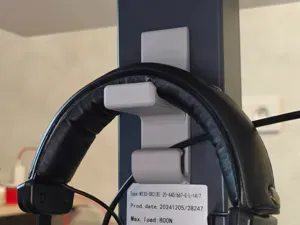Headphones Mount with Cable Hook (No Screws)