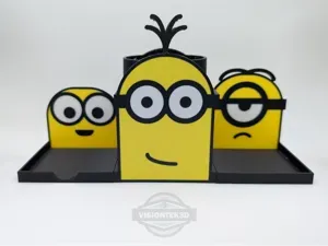 Minion Themed Pencil and Sticky Note Holder