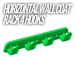 Horizontal Wall Coat Rack 4 Hook