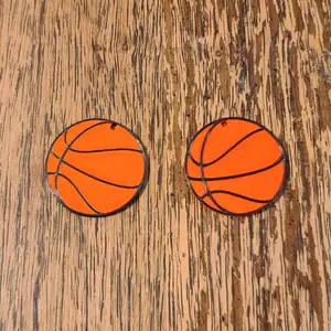 Basketball earrings Raised stud and hoops