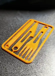 Credit card size emergency utensils