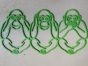 Die drei weisen Affen - Silhouette Wand und Stand