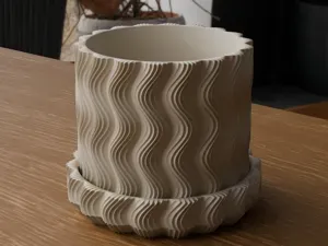 Wavy Planter | Wavy Plant Pot with Saucer