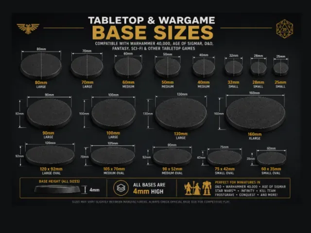 Base for Tabletop Miniatures all sizes