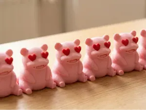 Pokemon Slowpoke in love for Valentine's day