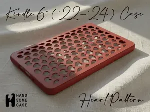 Kindle 6" (2022-2024) Case - Heart Pattern