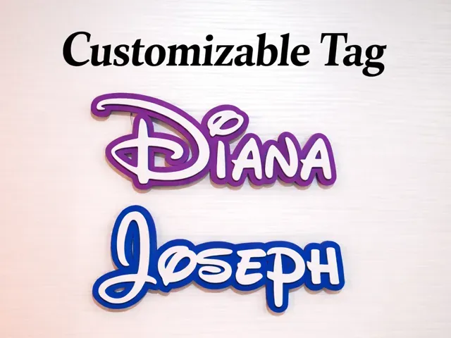 Disney Font Customizable Tag