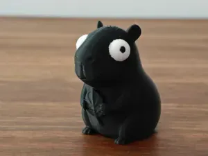 Cartoon Capybara with Big Googly Eyes