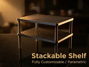 Desktop Shelf - Fully Stackable and Parametric