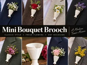 Mini Bouquet Brooch – Wearable Flower Holder