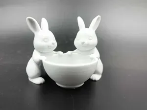 Stylized Easter Egg Bowl - Bunnies